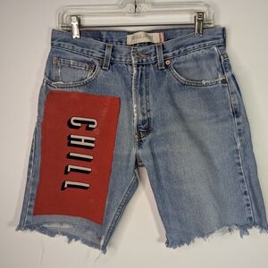 Levi's Blue Denim Shorts with Red Stitching